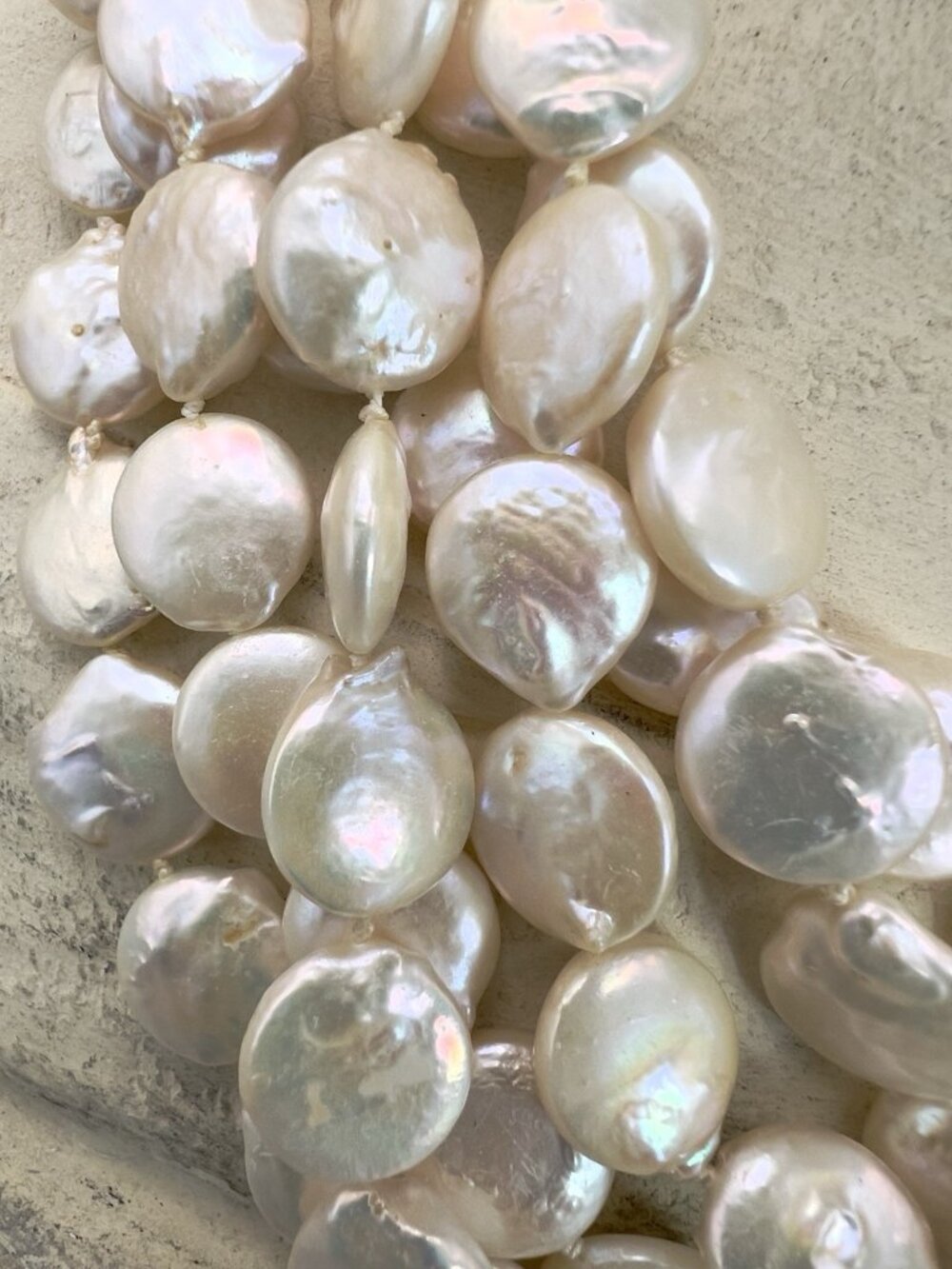 Vintage Six Strand Coin Pearl Necklace - Picture 12 of 12